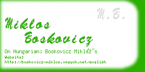 miklos boskovicz business card